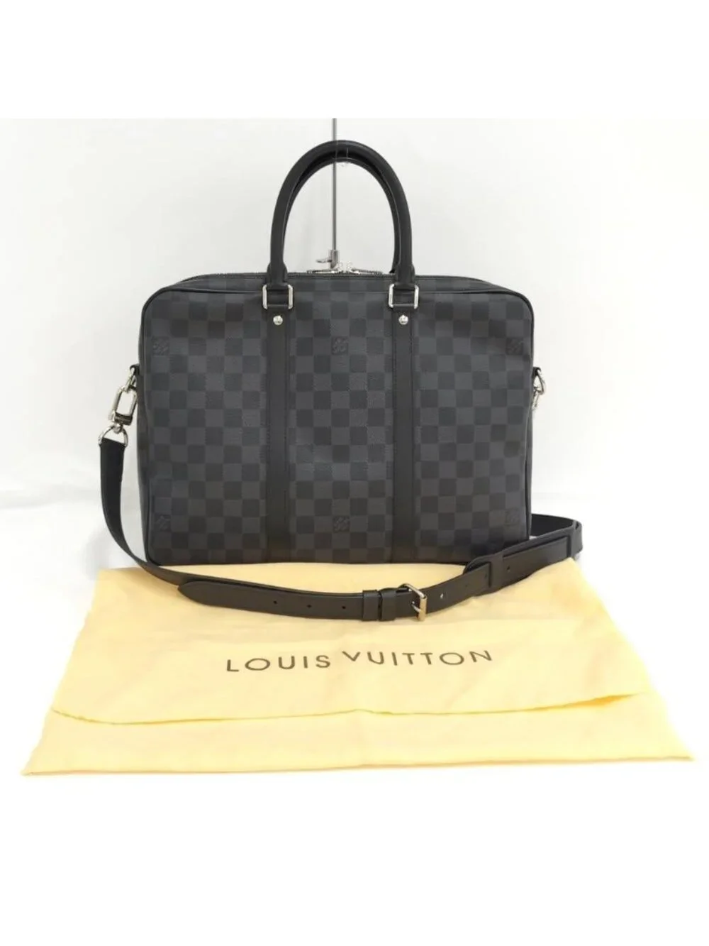 Louis Vuitton Porte Documents Voyage PM Business Bag Damier Graphite